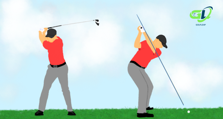 Golf swing on top illustration