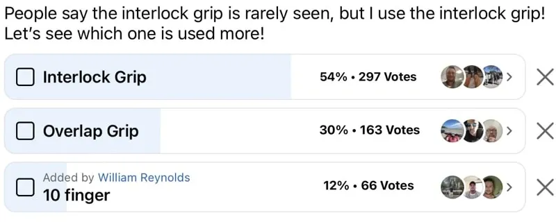 Overlock vs Interlock Grip Stats survey